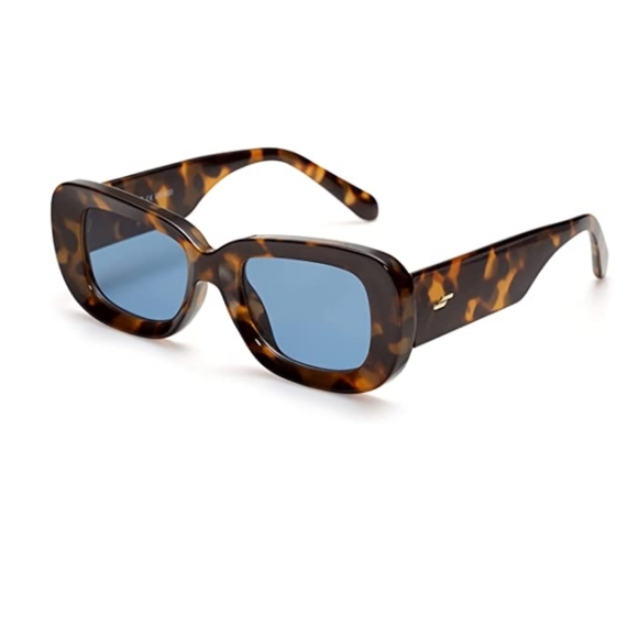?New 90\'s Thick Rectangular Sunglasses Womens Mens Concave Chunky Frame